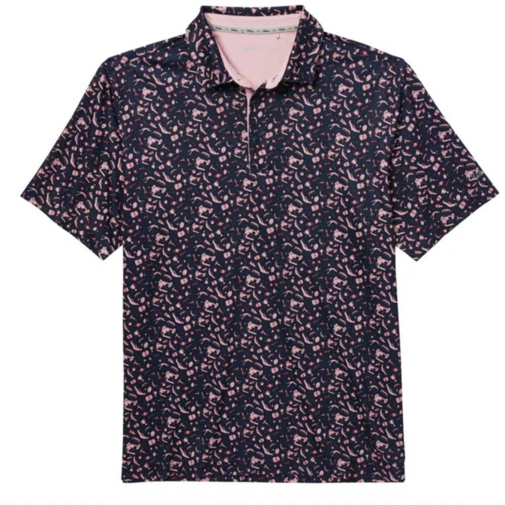 Walter Hagen Men's Perfect 11 Conversational Print Golf Polo Medium